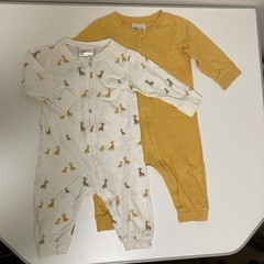 H&M カバーオール（ファスナータイプ）2枚セット（6M）