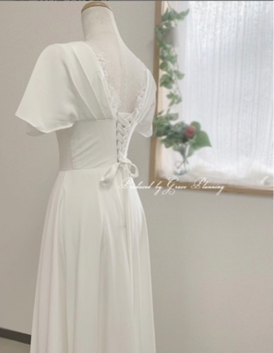 前撮りドレス、白ドレス