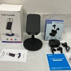 ★ ワイヤレス充電スタンド＋ワイヤレスイヤホン ジャンク iPh...