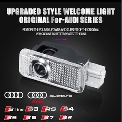 【中古】AUDI ウェルカムライト　LEDプロジェクター2個セット