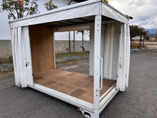 コンテナ倉庫　プレハブ　物置　車庫　ガレージ　カーテン式　アコーディオン式