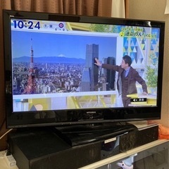 【TVとシアターラック付きテレビ台同時引取りのみ】三菱 液晶テレ...