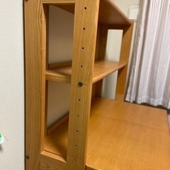 美品！学習机　タモ天然木　起立木工