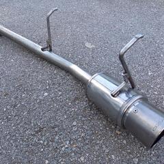 スズキラパンSS用 社外マフラー ROZAリアマフラー 砲弾ストレート HE21S