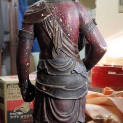 仏像 不動明王像 H130㎝木彫り　火焔光 厄除け 縁起物 開運 運気アップ 火炎光背