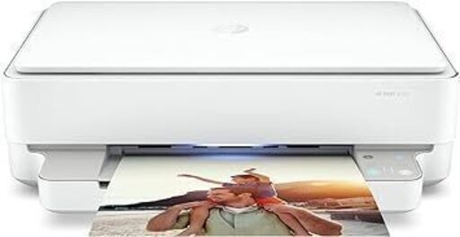 HP カラー プリンター A4インクジェット複合機 ENVY 6020 ホワイト スマホ印刷 Wi-Fi対応 自動両面印刷 テレワーク 光るステータスライト スマートタスク　新品同様