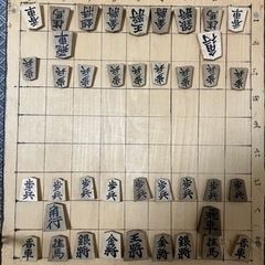 お手製将棋盤と将棋の駒