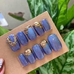 ネイルチップ￥600 ブルー系💙マグネット💅💗