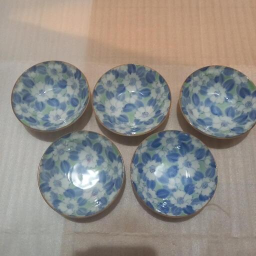 有田焼小皿 小鉢5枚セット「昭峰」銘入り ヴィンテージ品 USED美品\n有田焼