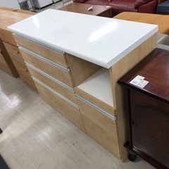 古賀家具 キッチンカウンター ナチュラル×ホワイト【トレファク堺福田店】