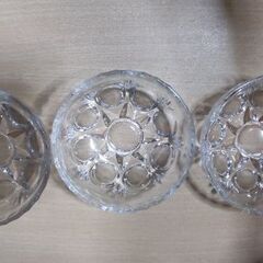 ガラス皿　丸皿3個　ひし形皿5個