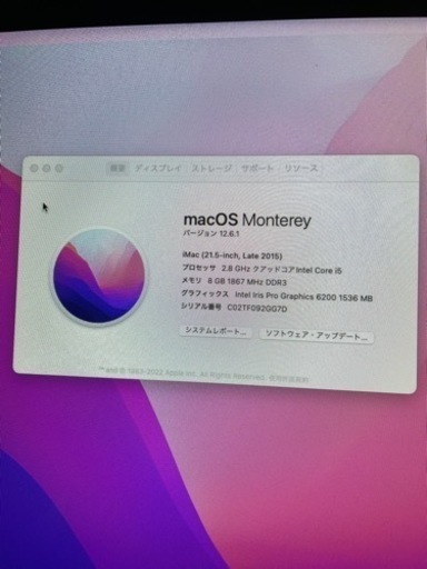 iMac 21.5-inch late2015 1TB 箱あり　付属品なし　値下げ