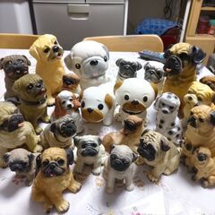 陶器パグ23個と違う犬種2個、全部まとめて¥1500