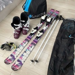 ＜お取引中＞スキーセットgirls（板、ブーツ、ポール、スキーケ...