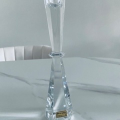 クリスタルガラス　キャンドルホルダー　チェコ製　透明感