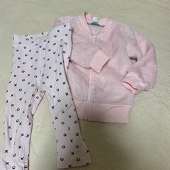 【断捨離価格】ベビー服　12ヶ月頃のサイズ　ピンクモコモコジャケ...