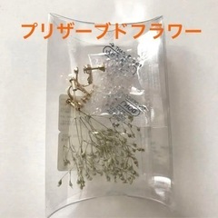 ブリザーブドフラワー　かすみ草　イヤリング