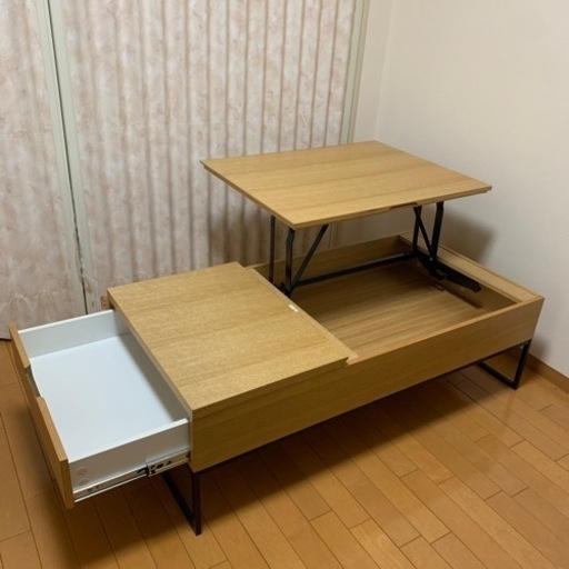 受渡予定者決定済】ニトリ 昇降センターテーブル （Nヒバリ120LBR）