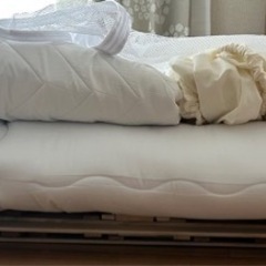 すのこベッド+敷布団+シーツ2枚ベッドパッド1枚+洗濯ネット