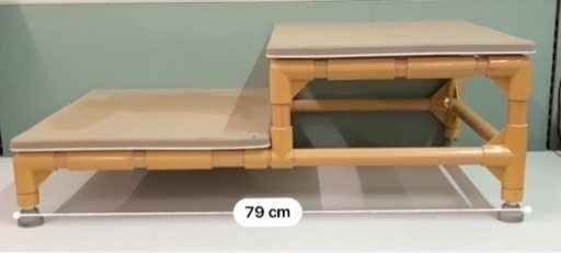 イレクター製 ステップ台 2段 介護 玄関のサポート 奥行約80cm イレクター製 ステップ台 2段 介護 玄関のサポート 奥行約80cm