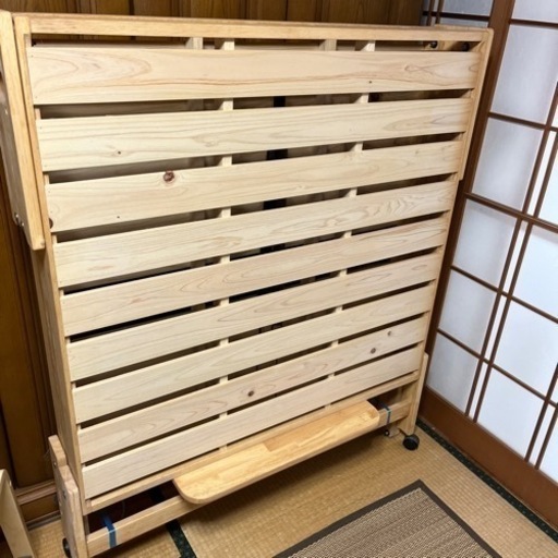 折りたたみベッド　すのこ　国産檜