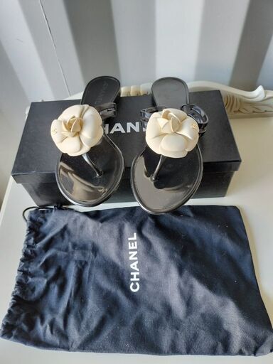 シャネル CHANEL カメリア ココマーク 23.5cm 23cm 24cm フラワー ビーチ ラバー サンダル サイズ レディース37 ブラック 便利 履きやすい かっこいい かわいい スリム オシャレ お手頃 お得 格安 激安 破格 特価 特売 セール