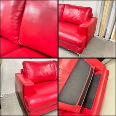 W 15466 IDC大塚家具 2人掛け本革ソファ ◇大阪市内・東大阪市他 5,000 
