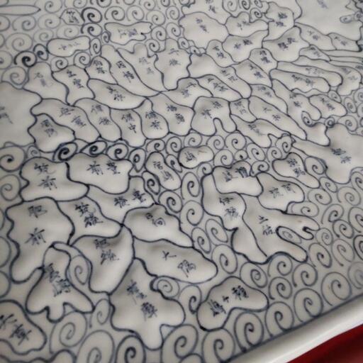 古伊万里　染付天保年製地図陶板皿　天保年間　「お土産用・薄手」 古伊万里 染付天保年製地図陶板皿 天保年間 「お土産用・薄手」