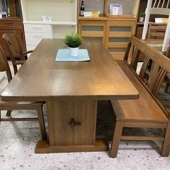 【愛品館 江戸川店 ダイニングセット】ベンチダイニングテーブル4点セット ID:152-008954-007