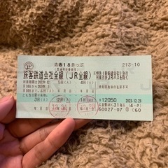 青春18切符　2回分4000円　横浜石川町北口改札