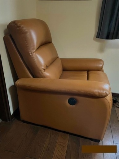 ニトリ 2人掛け電動リクライニングソファ(Nビリーバ2 厚革 キャメル) 2人掛け電動リクライニングソファ テーブル付き 厚革(一部合成皮革