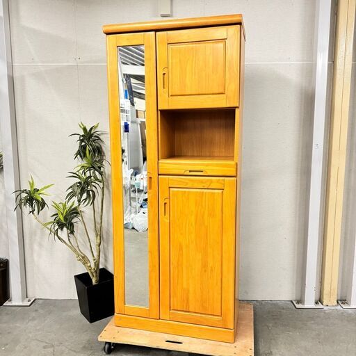 15481  サン 姿見付きシューズボックス   ◆大阪市内・東大阪市他 5,000円以上ご購入で無料配達いたします！◆ ※京都・高槻・枚方方面◆神戸・西宮・尼崎方面◆奈良方面、大阪南部方面　それぞれ条件付き無料配送あり！