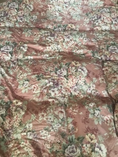 羽毛布団 ピンク花柄 ピンク花柄絹交織掛け布団 掛布団カバー【花柄