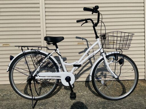ママチャリ 24インチシマノ製6段変速ホワイト (21チャリマ) 箱崎  