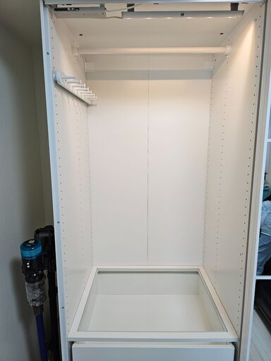 極上品・IKEA】 高級ガラス扉仕様PAX/AULI・ワードローブ LED付  