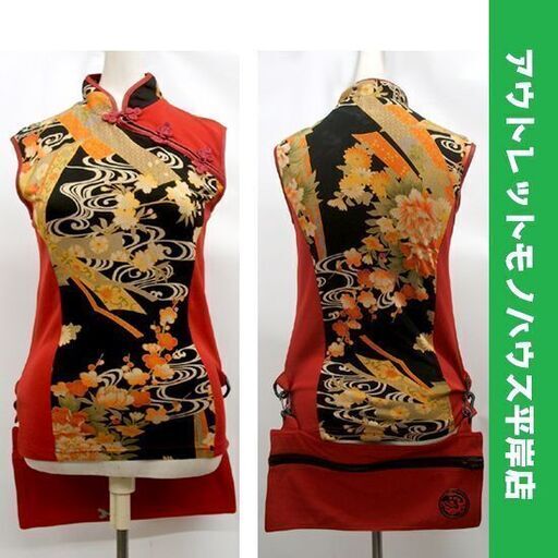 QutieFrash 赤と黒のノースリーブチュニック