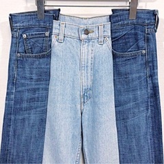 リーバイス　再構築デニム　ジーンズ　リメイク　ヴィンテージ　古着