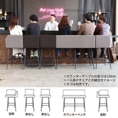 カウンターチェア ハイチェア ソファ バーチェア 2人 カフェ