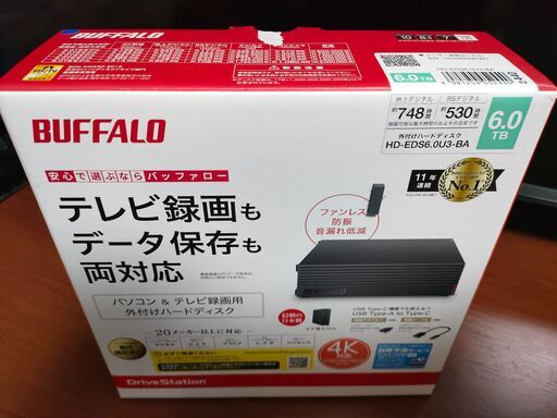 6TB 外付HDD BUFFALO HD-EDS6.0U3-BA