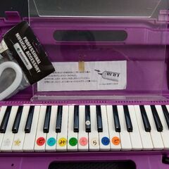 キョーリツ　鍵盤ハーモニカ　中古　紫　未使用のホース付き