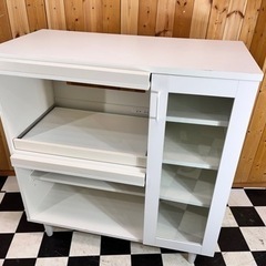 レンジボード ホワイト コンセント付き 食器棚
