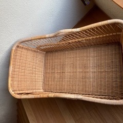 新生児 ラタンゆりかご クーファン アンティーク ヴィンテージ ベビー