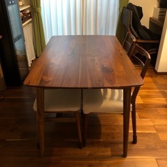 IDC大塚家具【6年使用/定価13万】替えカバー有　４人掛けダイニングテーブル