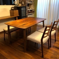 IDC大塚家具【6年使用/定価13万】替えカバー有　４人掛けダイニングテーブル