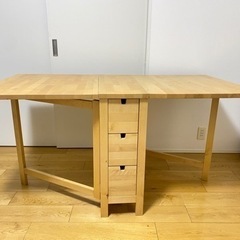 折りたたみ式　木製テーブル 引き出し3つ付き NORDEN ノールデン 折りたたみ式 木製テーブル 引き出し3つ付き NORDEN ノールデン 【公式