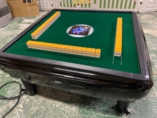 全自動麻雀卓 座卓型 90×90cm WMT 牌/点棒など付属品セット 動作確認済み