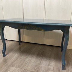 センターテーブル　ブルー　木製