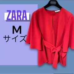 ZARA ザラ　赤　レッド　トップス　ブラウス　