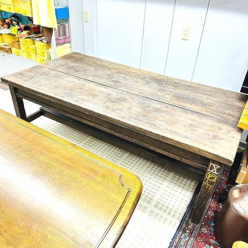 【家具・家電複数購入で割引可】昭和レトロ ダイニングテーブル 作業台 家具 木製