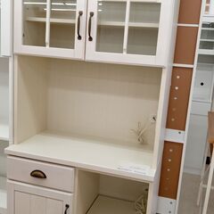 ☆ジモティ割あり☆ レンジボード クリーム H195.5×D45×W80 